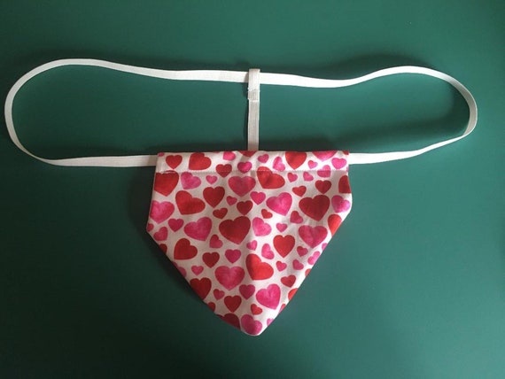 Mens RED HEARTS Valentines Day Love String Thong Male Underwear