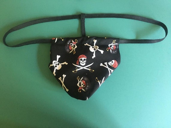 Mens PIRATE Halloween Costume Skulls Crossbones String Thong Male Underwear