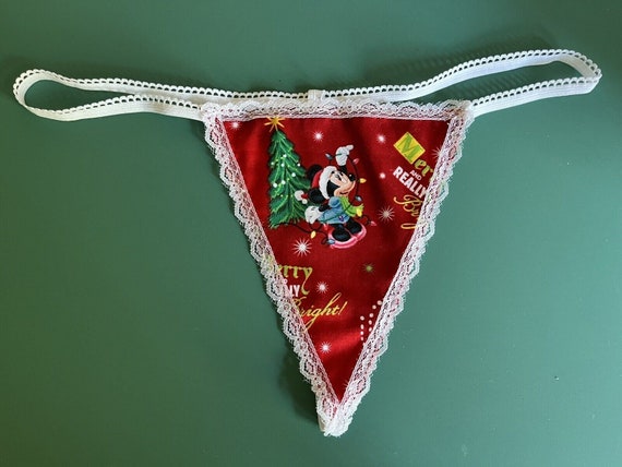 Womens MINNIE MOUSE Christmas String Thong Disney Underwear 