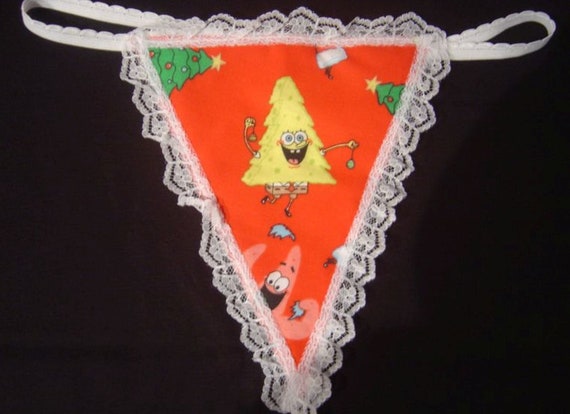 Womens SPONGEBOB SQUAREPANTS Christmas Tree String Thong Underwear