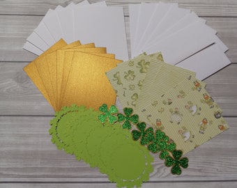 St Patrick's Day Card Making Kit: Clover Cards, Envelopes Included