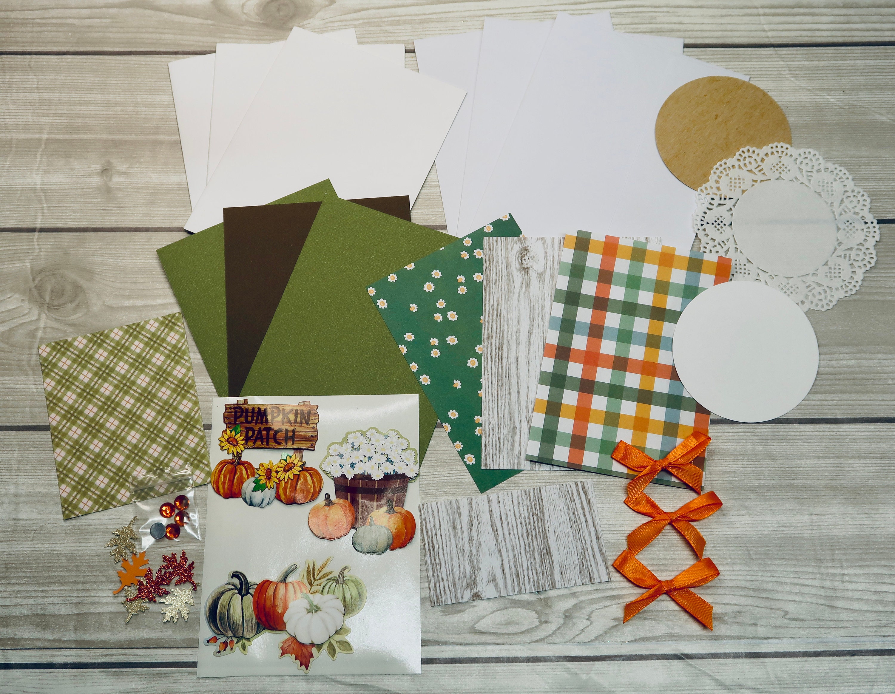 Pumpkin Patch Fall Card Making Kit: Handmade A2 Cards - Etsy