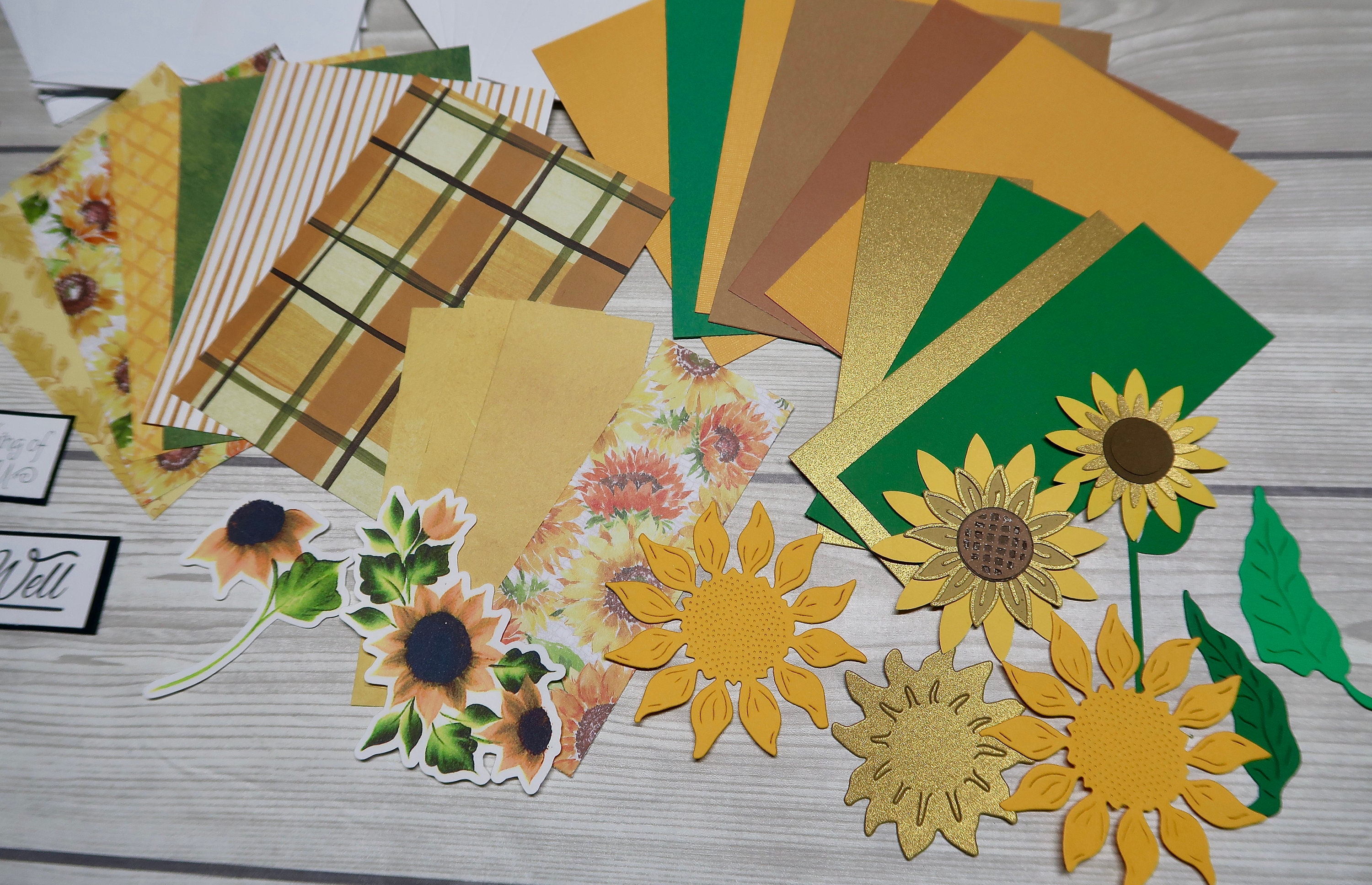 Sunflower DIY Card Making Kit: Handmade Greeting Cards - Etsy
