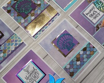 Mermaid Card Making Kit: DIY A2 Cards, Stickers & Envelopes
