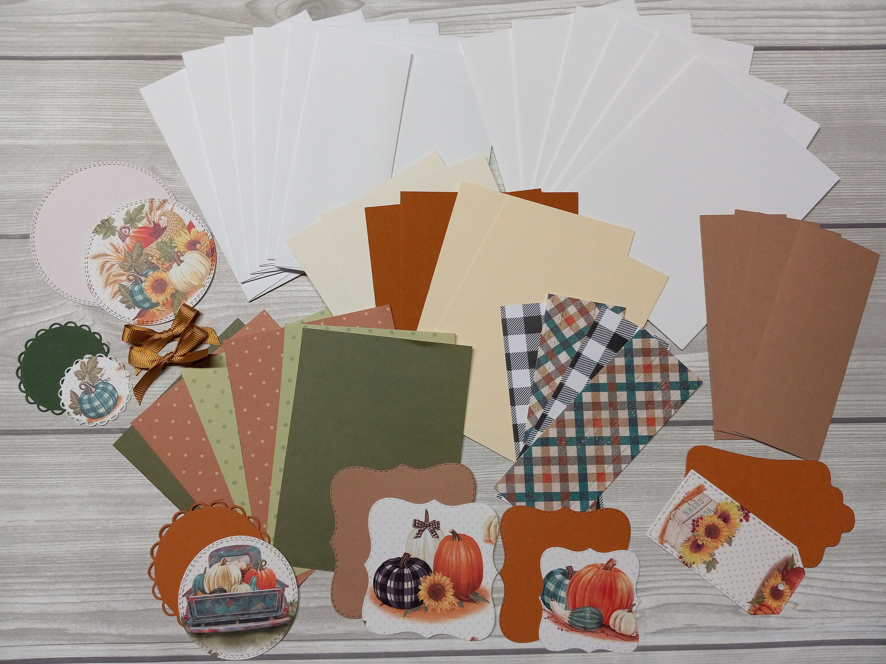 Fall Thanksgiving Card DIY Kit: Precut Craft Cards - Etsy