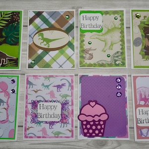 Dinosaur Greeting Cards, Invitation Dino Cards, Birthday Dino Cards, DIY Dinosaur Card making, Kids Birthday Dino Cards, Children&#39;s Cards