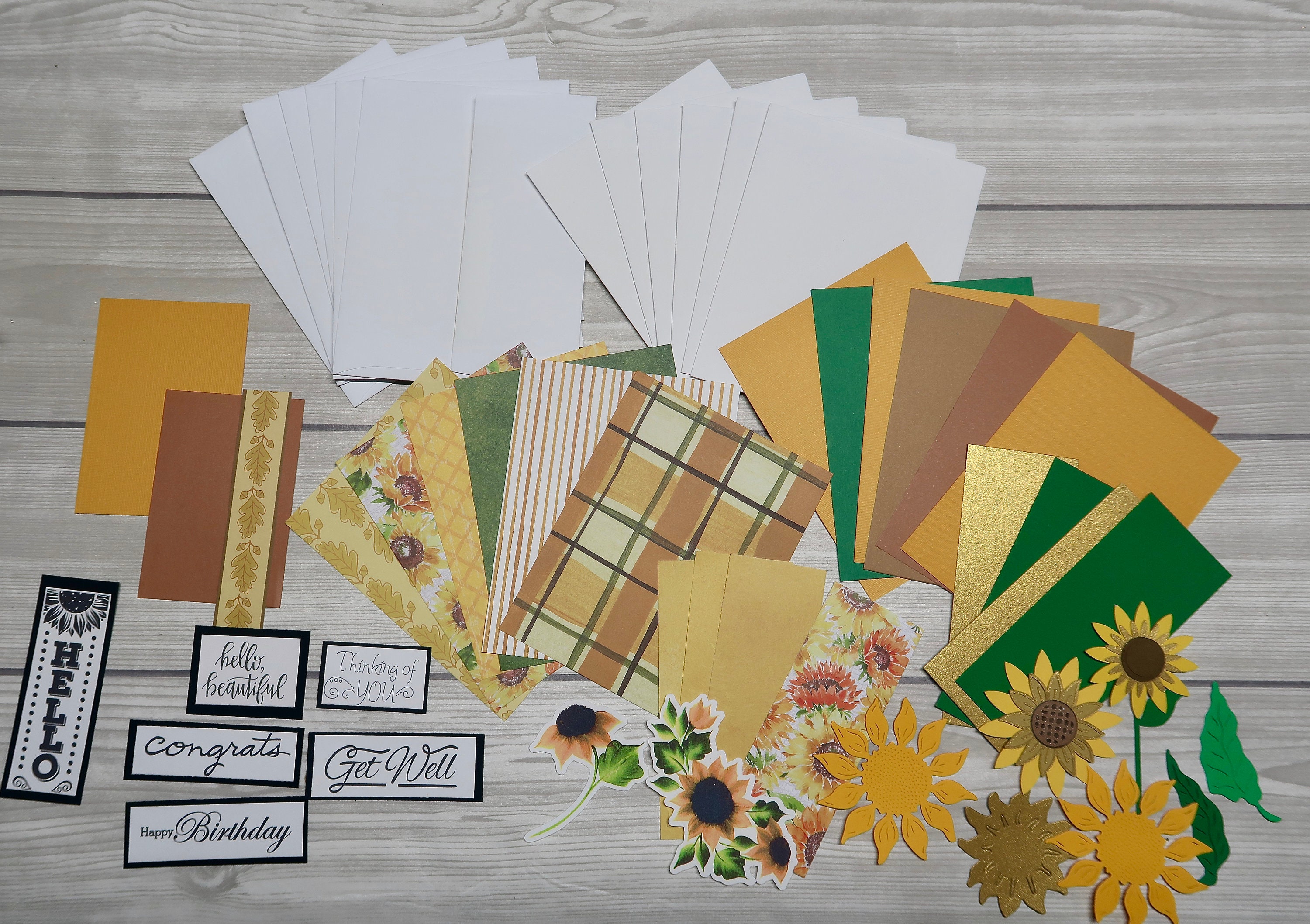 Sunflower DIY Card Making Kit: Handmade Greeting Cards - Etsy