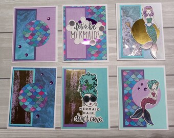 Mermaid Card Making Kit: DIY A2 Cards, Stickers & Embellishments
