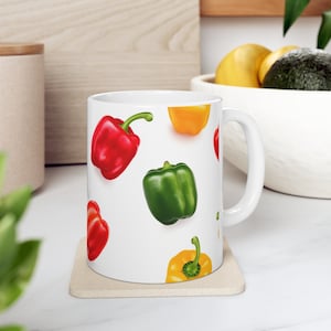 Ceramic Mug Bell Pepper mug Gift Gift for her Gift for him Bell Pepper Vegie mug custom