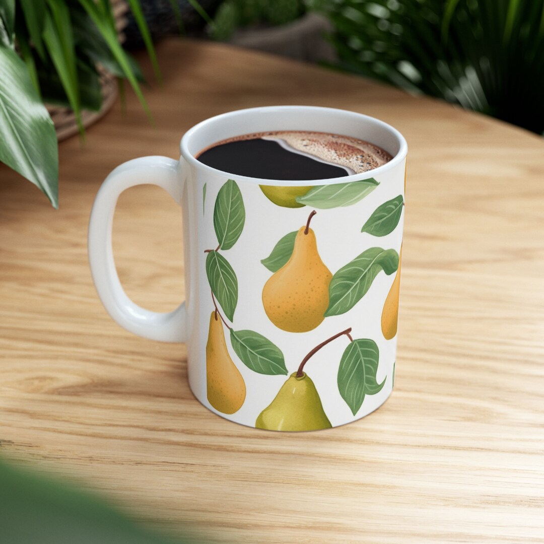 Pear Ceramic Mug: Fruit Design, Custom Coffee Cup - Etsy