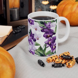 Ceramic Mug Orchid mug Gift Gift for her Orchid Flower mug custom