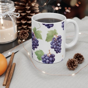 Ceramic Mug Grape mug Gift Gift for her Gift for him Grape Fruit mug custom