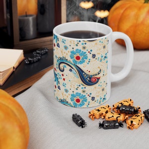 Ceramic Mug Paisley mug Gift Gift for her Gift for him Paisley Pattern mug custom