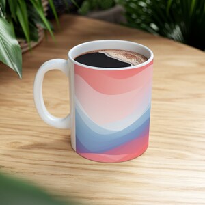 Ombre Ceramic Coffee Mug: Modern Patterned Gift