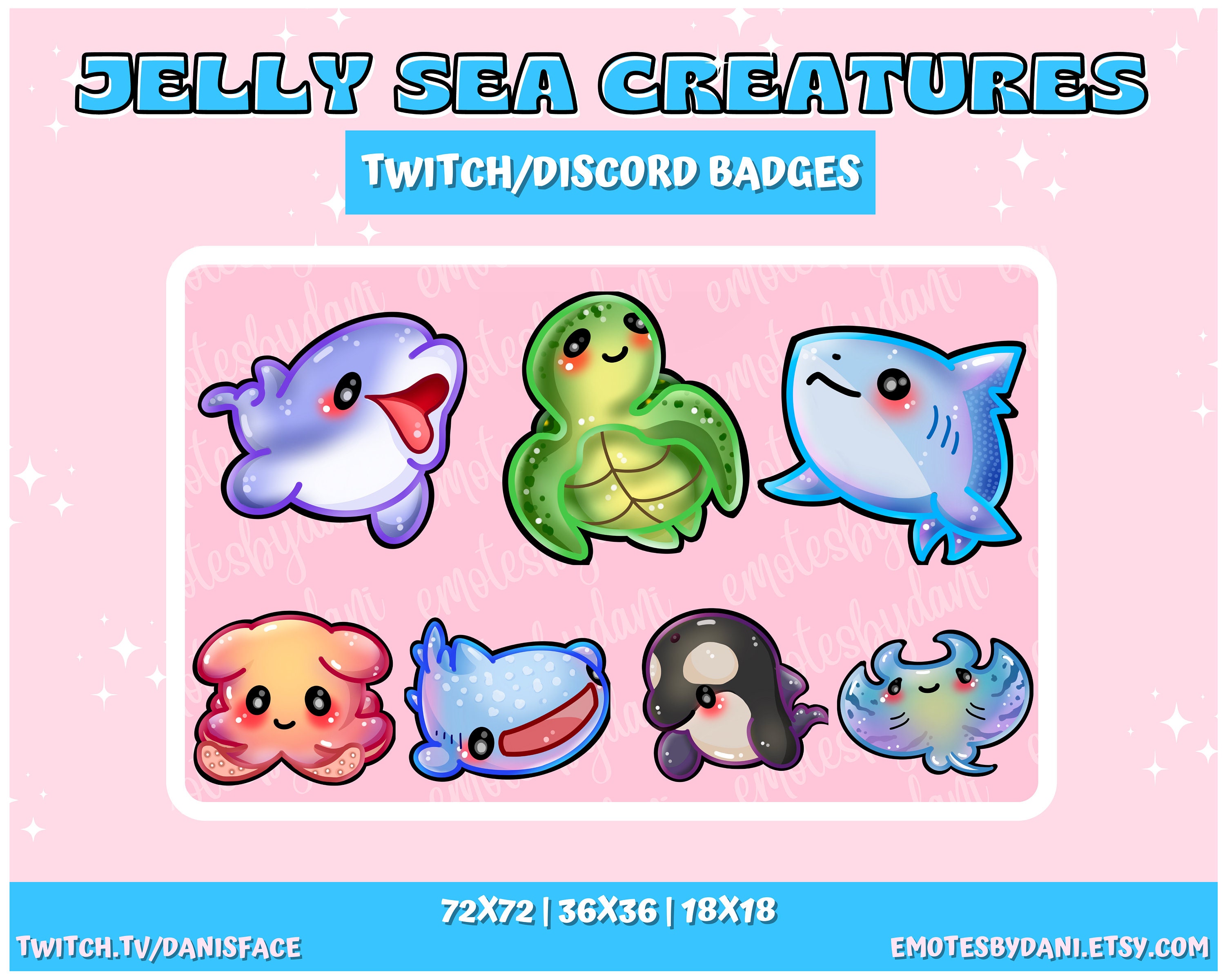 Jelly Sea Creatures Twitch & Discord Badges Etsy