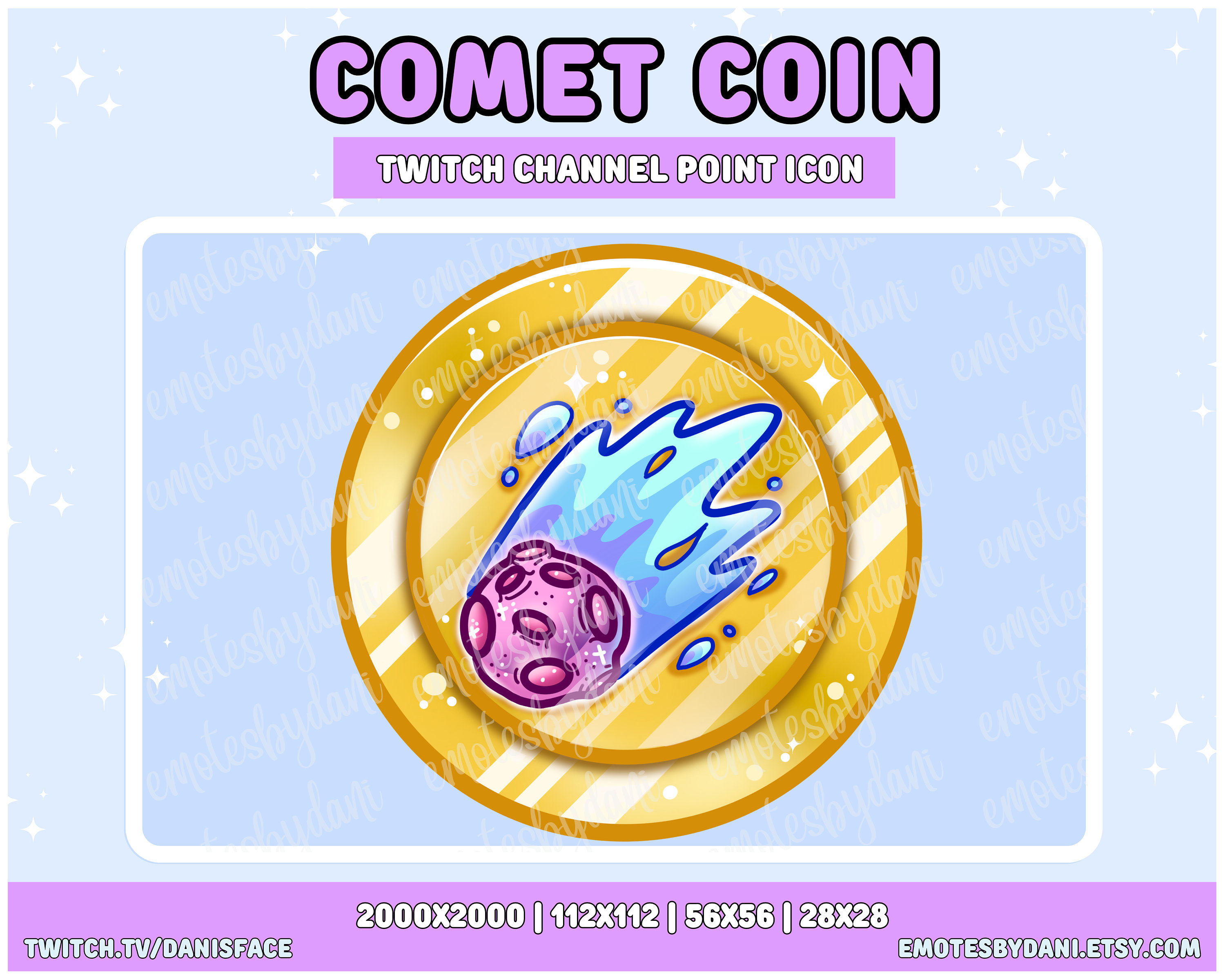 Comet Channel Point Icon Twitch Channel Point Coin Celestial Emote Etsy