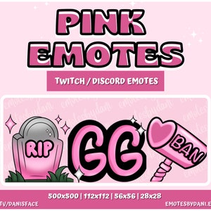 Pink Girly Twitch Emotes | Twitch & Discord Emotes