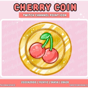 Cherry Channel Point Icon | Twitch Channel Point Coin | Fruit Emote
