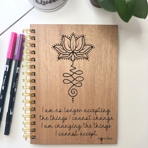 Mahogany wood journal, wooden notebook, personalized gift, customizable notebook, engraved journal