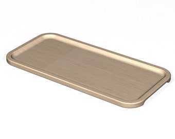 Vassoio rettangolare in legno, 3D per CNC.