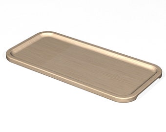 Bandeja rectangular de madera, 3D para CNC.