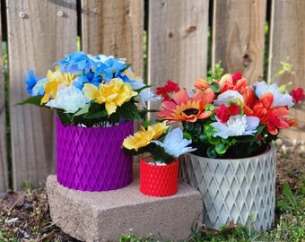 Lattice 3D Printed Planter Pot Cover