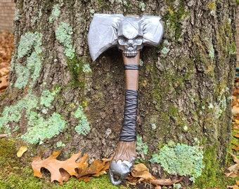 3D Printed Hand Painted Skull Axe: Full Size Prop