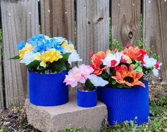 Wavy 3D Printed Planter Pot Cover