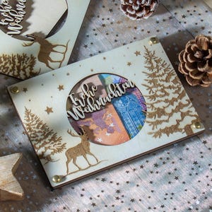 Geldgeschenk Weihnachten Wunscherfüller Weihnachtsgeschenk Geschenkkarte aus Holz Geschenkverpackung