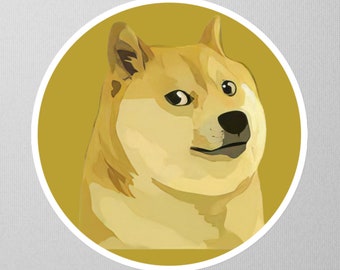 Pegatina Dogecoin (DOGE) - Pegatinas criptográficas de vinilo