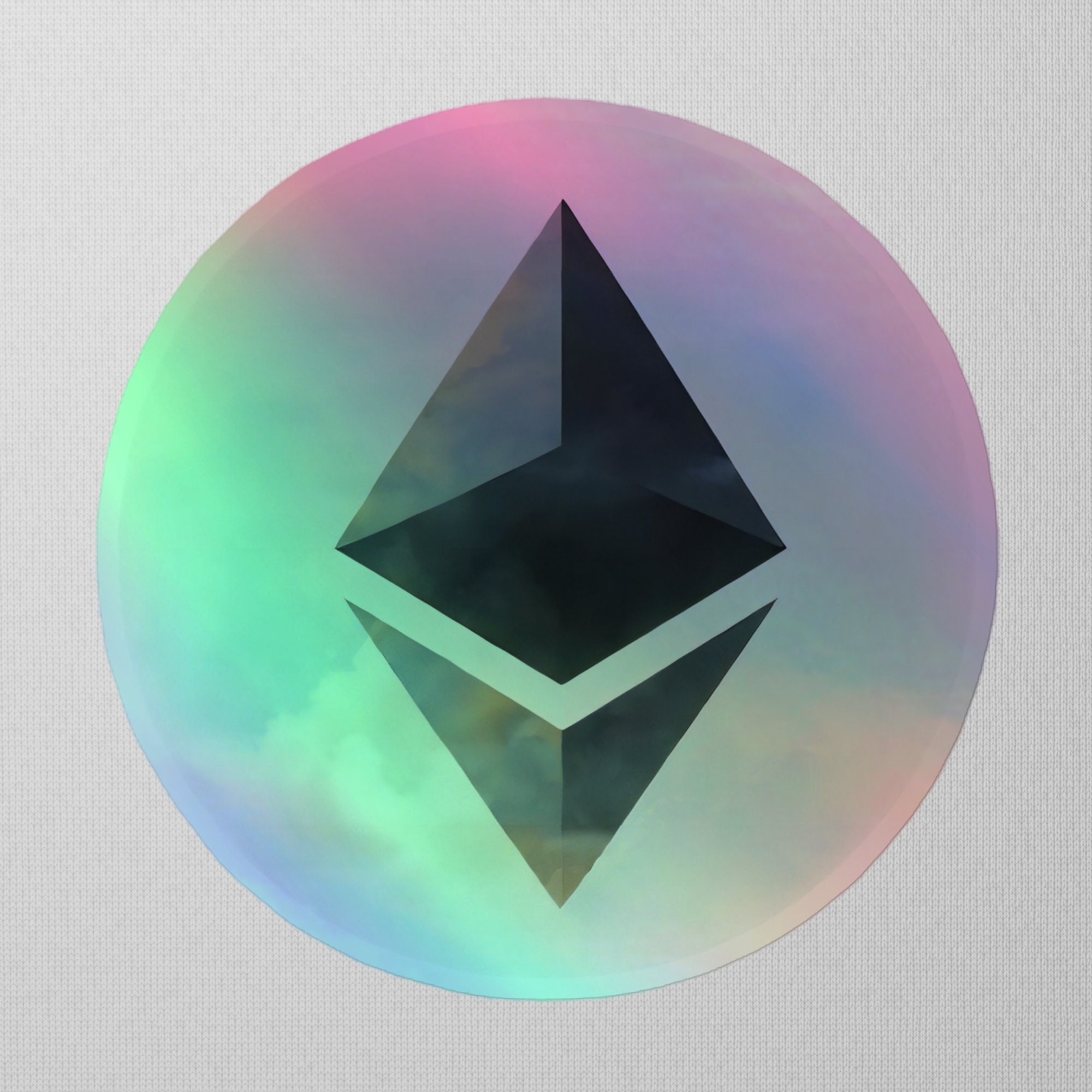 イーサリアム ステッカー (ETH) - ホログラフィック 暗号ステッカー