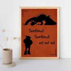 HTTYD Snotlout and Hookfang Print | How To Train Your Dragon Gift | Dragon Print | Digital Download | Dragon Fantasy Print | Fantasy Gift
