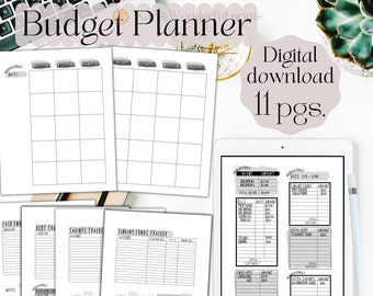 Budget Planer Printable | A4, A5, Klassisch Happy Planner, Debt tracker, Sparen, Geldumschlag, Geld versenken, Budget per Gehaltsscheck, Ästhetisch