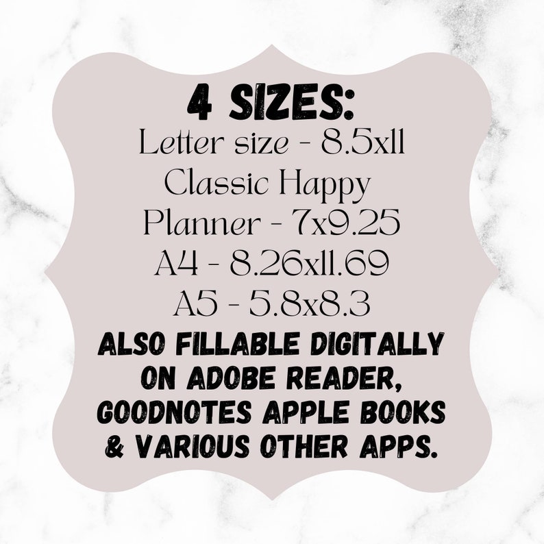 Bill Tracker Printable A4 A5 Classic Happy Planer Etsy de