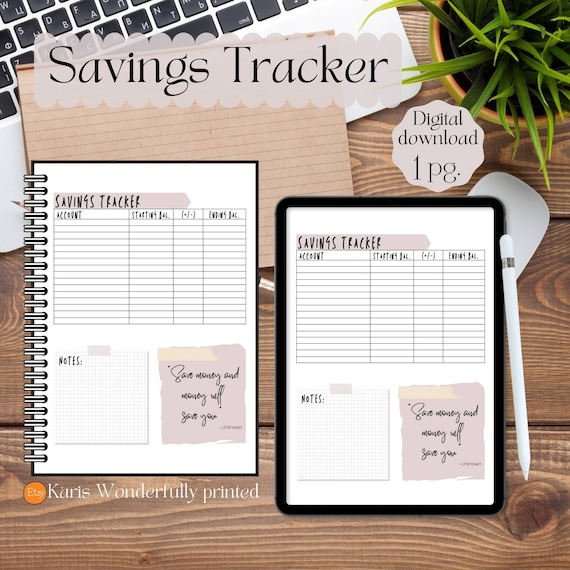 Savings Tracker Printable A4 A5 Classic Happy Planner | Etsy
