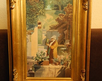 Carl Spitzweg, Der Kaktusfreund, copy from 1973, painted by Michael Hübner, a Munich artist