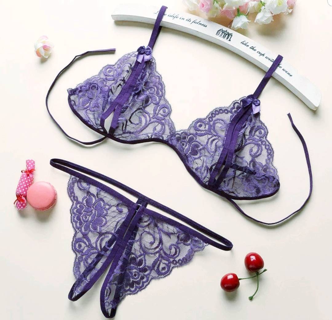 Lace Purple Bralet Lingerie Set – Montivo