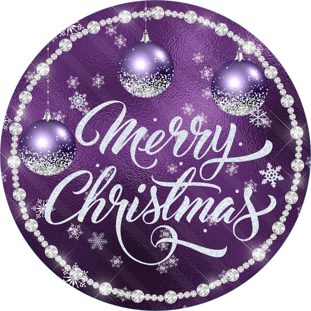 Merry Christmas Sign Purple Christmas Christmas Wreath Sign Christmas