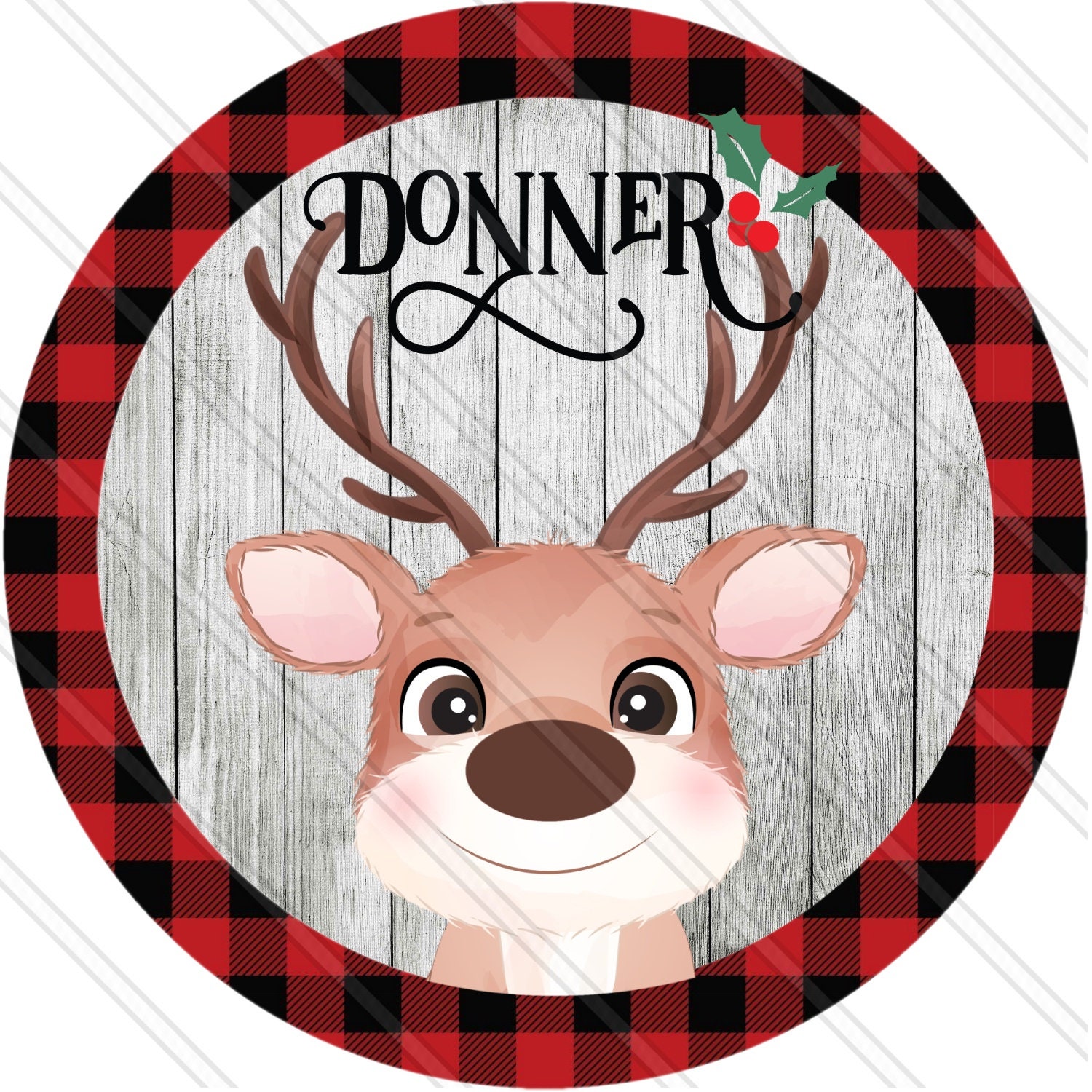 Donner Sign Santa's Reindeer Christmas Sign Cute Reindeer Metal Round Sign - Etsy