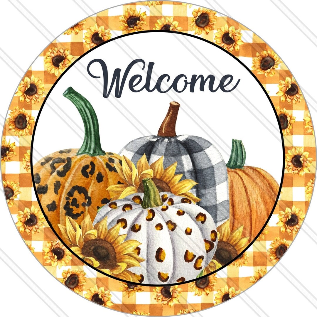 Welcome Fall Sign Leopard Pumpkin Sign Fall Sign Autumn Sign Fall ...