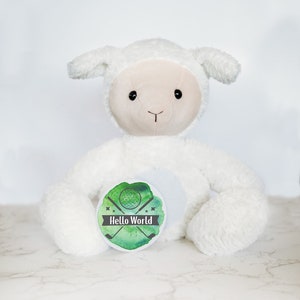 Tarjetas intercambiables con hitos mensuales para bebés, regalo para recién nacidos, anuncio de nombre personalizado con hitos mensuales para bebés, cordero de peluche personalizado