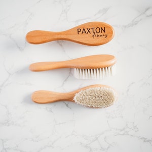 Baby Personalized Hair Brush, Floral baby hair brush, Baby Accessories, Custom Engraved Baby Brush, Baby Shower Gift, Wooden Baby Brush