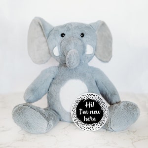 Tarjeta de memoria con hitos mensuales para bebés, animal de peluche personalizado, hitos mensuales, elefante de peluche, tarjetas de hitos intercambiables