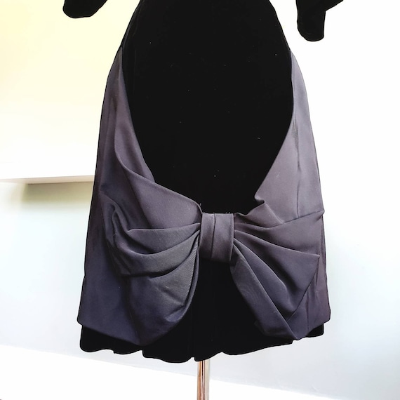 50s Claudia Young Black Dress Velvet Vintage - image 2