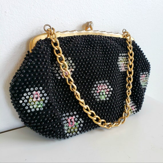 60s Embroidered Beaded Handbag - image 1