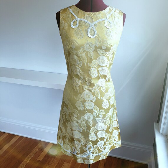60s Gold Dress XS-M Metallic Cocktail
