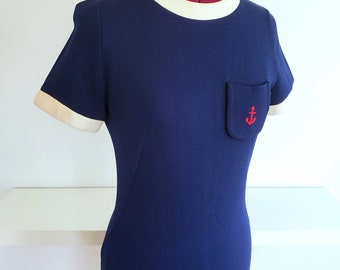 60s Vintage Nautical Anchor Dress Jonathan Logan