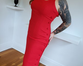 90s Red Bodycon Dress Size 10