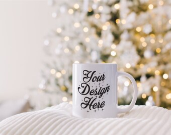 Mug Mockup, Kerst Mockup, 15oz Koffie Mug Mockup, Holiday Mug Mockup Witte Koffie Mok Keramische Mok Kerst Mok Mockup Gezellige Mug Mockup,