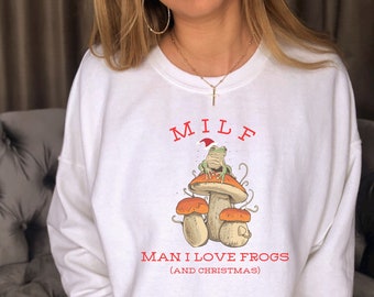 Kikker Sweatshirt Goblincore Mushroom Sweater Goblincore Sweater Goblincore Kleding Goblincore Christmas Cottagecore Christmas Sweatshirt